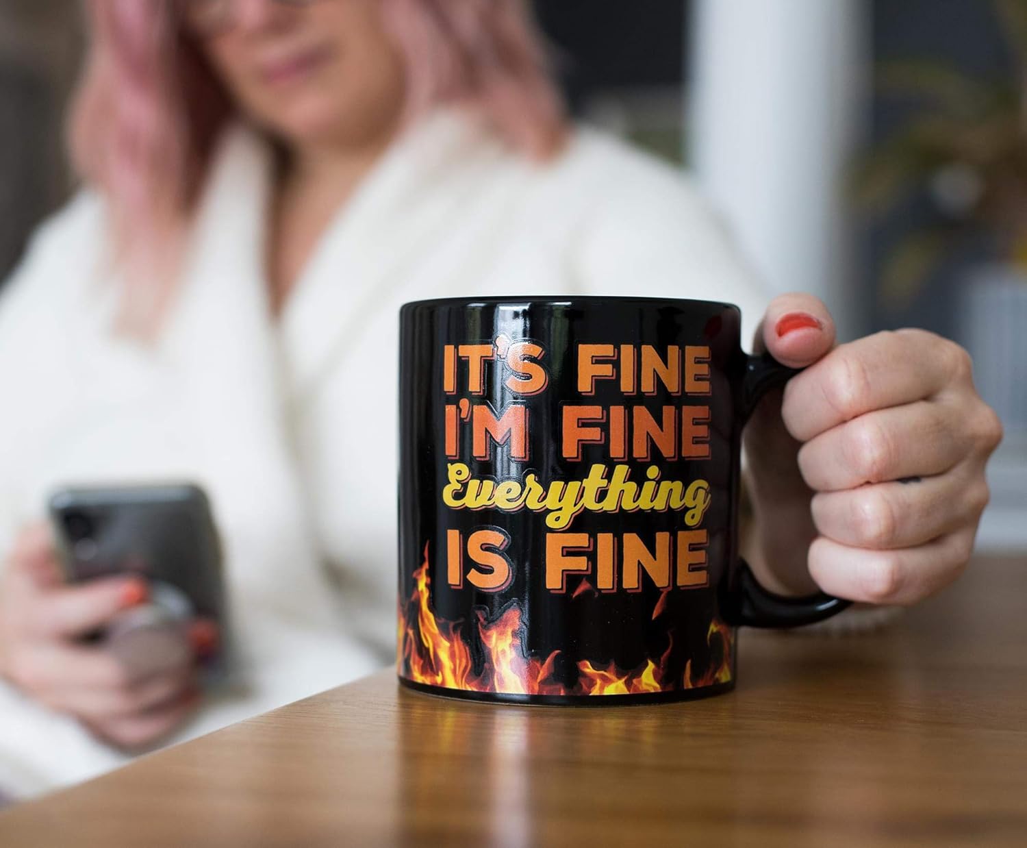 It's Fine 20-Ounce Oversized Ceramic Coffee Mug | Large Coffee Cup | Funny Coffee Mug | Drinkware For Coffee, Tea, Hot And Cold Beverages - Image 5