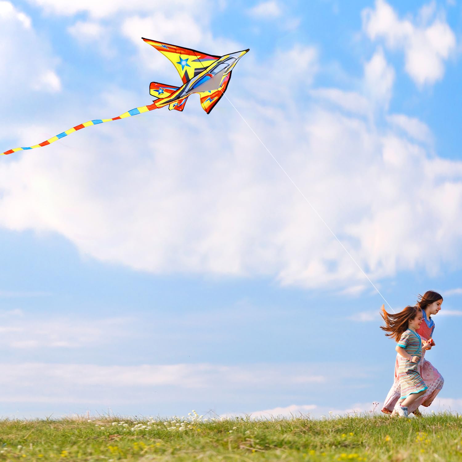 The Colorful Life Riesiger Regenbogen-Delta-Drachen für Kinder und Erwachsene, 152,4 cm breit, mit lebhaftem Windsack Oder 24 m langem Schwanz, einfacher Flyer - Kit Line und Drehgelenk im