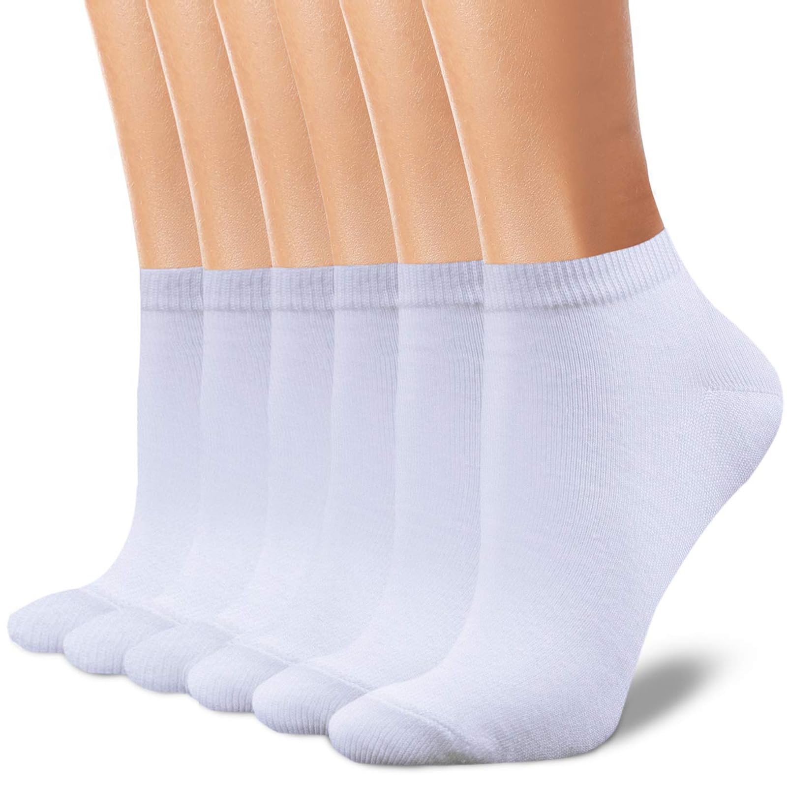 Dlunsy Women's Cotton Ankle Socks Anti-slid Athletic Running Socks Casual Low Cut Socks 6 Pairs