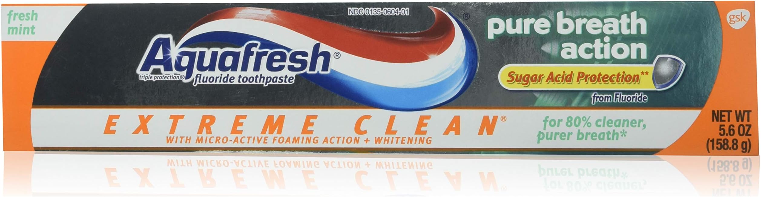 Aquafresh Extreme Clean Pure Breath Action, Fresh Mint, 5.6 Ounce, Pack of 2
