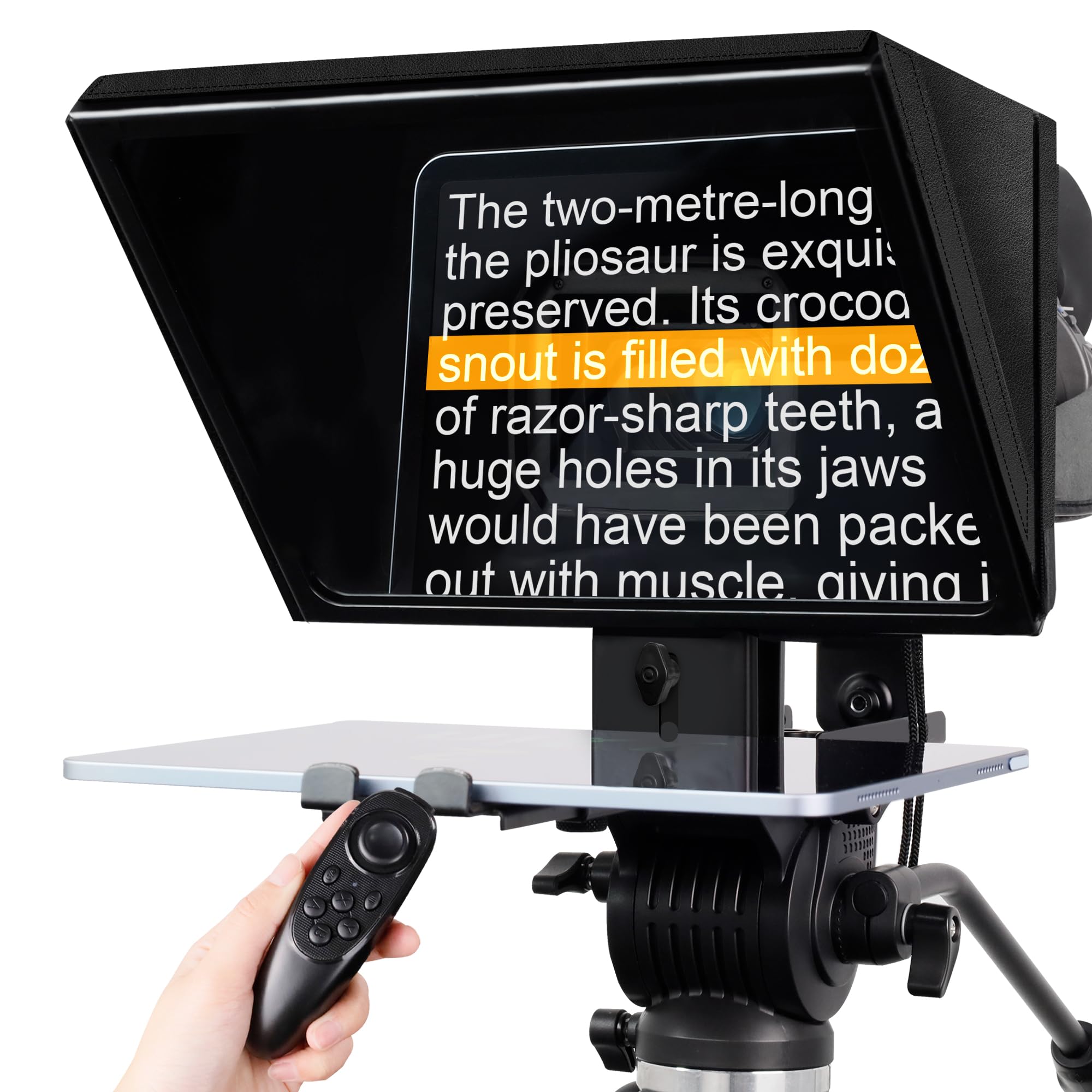 GEIMRSY i2/12-inch All-Metal teleprompter, Lift The teleprompter and Remote Control, Using Tempered Optical Glass, Compatible with a Variety of