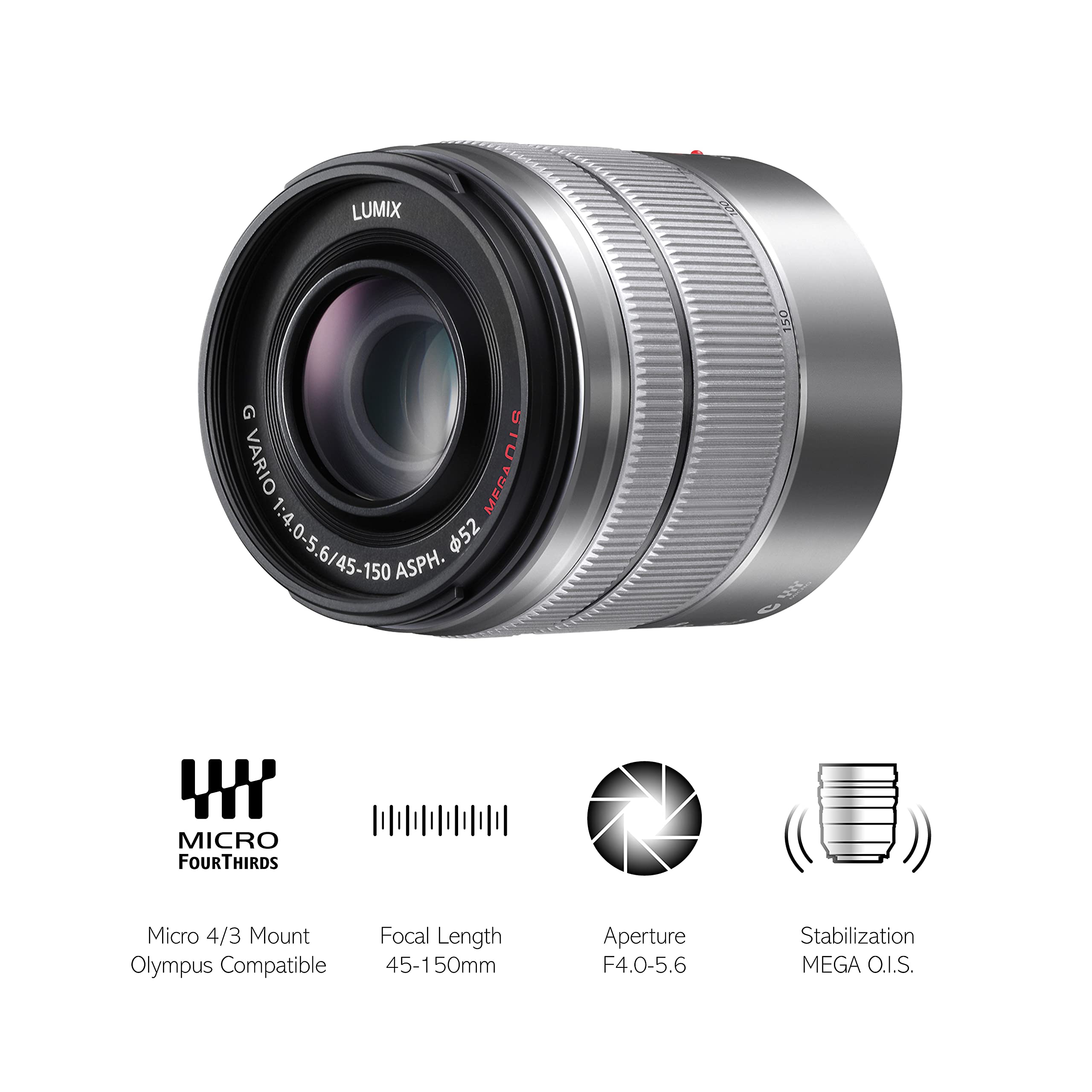 ★パナソニックLUMIX G VARIO 45-150mmシルバー★ 新品)Panasonic (パナソニック) LUMIX G VARIO 45-150mm F4.0