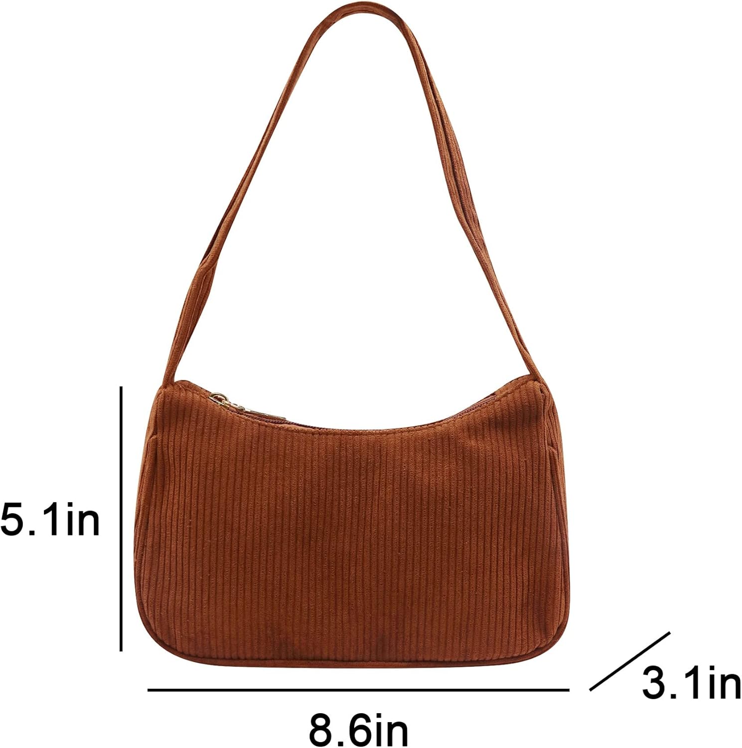 Fashion Corduroy Underarm Bag Casual Women Tote Shoulder Bag Clutch Purse Travel Handbag - Image 7