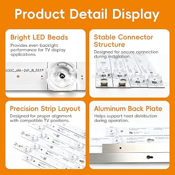 8 PCS LED Back Light Strips Replacement for TCL 55S401 55S405 55S403 TOT 55D2900