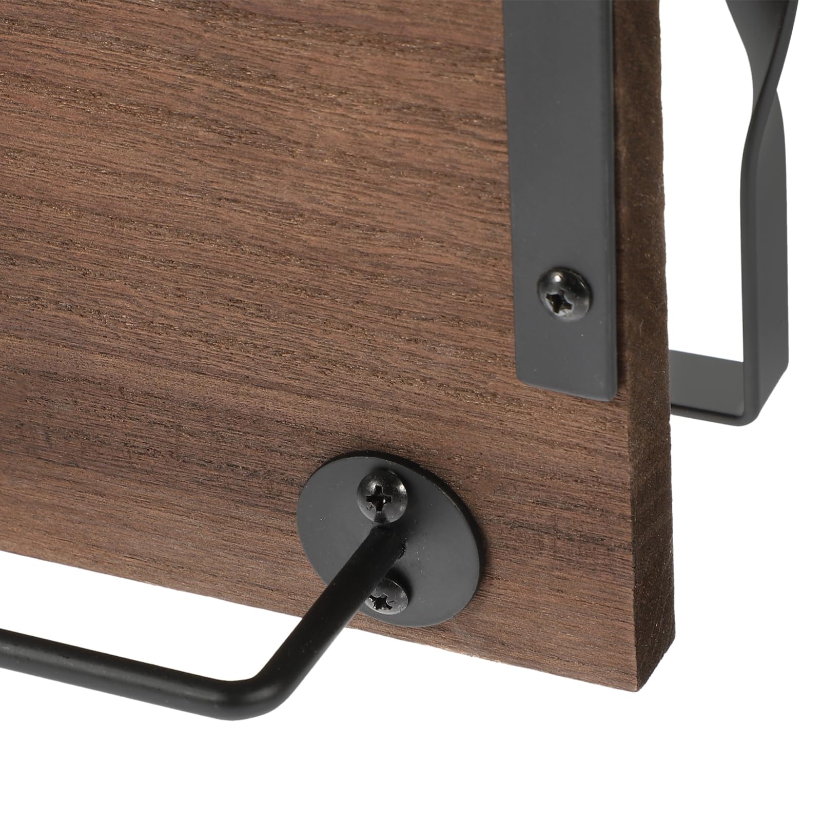 2 mensole da parete sospese, per bagno, cucina, soggiorno, divisorio a parete (Paulownia, rosso scuro, marrone) mensole portaoggetti in metallo e legno