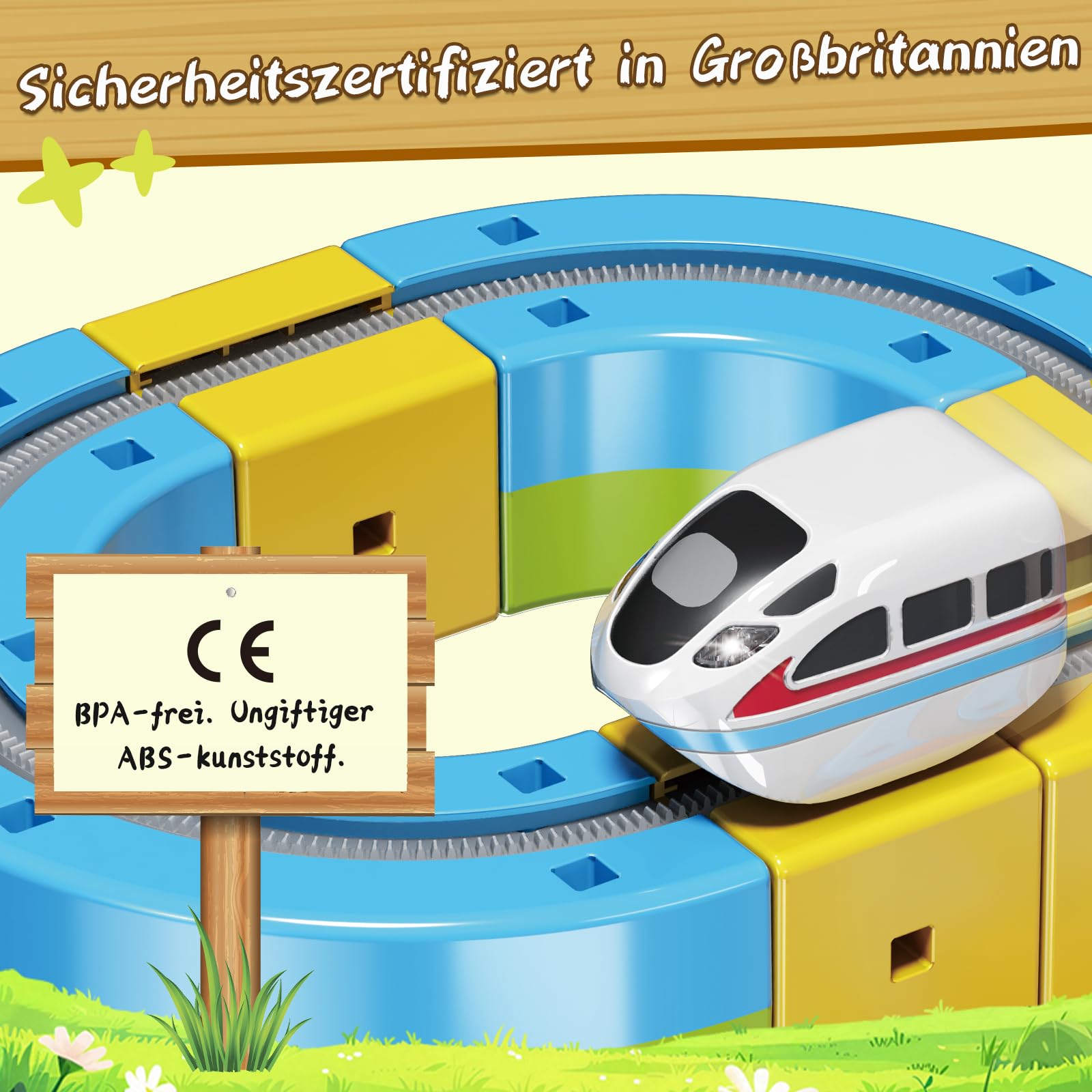 Cubix 3D Zug Set - Cube Track elektrische Kindereisenbahn mit Magic Rail System, STEM Spielzeugzug für Kinder ab 3 Jahren (Anti-Gravitation Design) (Edición Definitiva (88 piezas / 66 pistas))