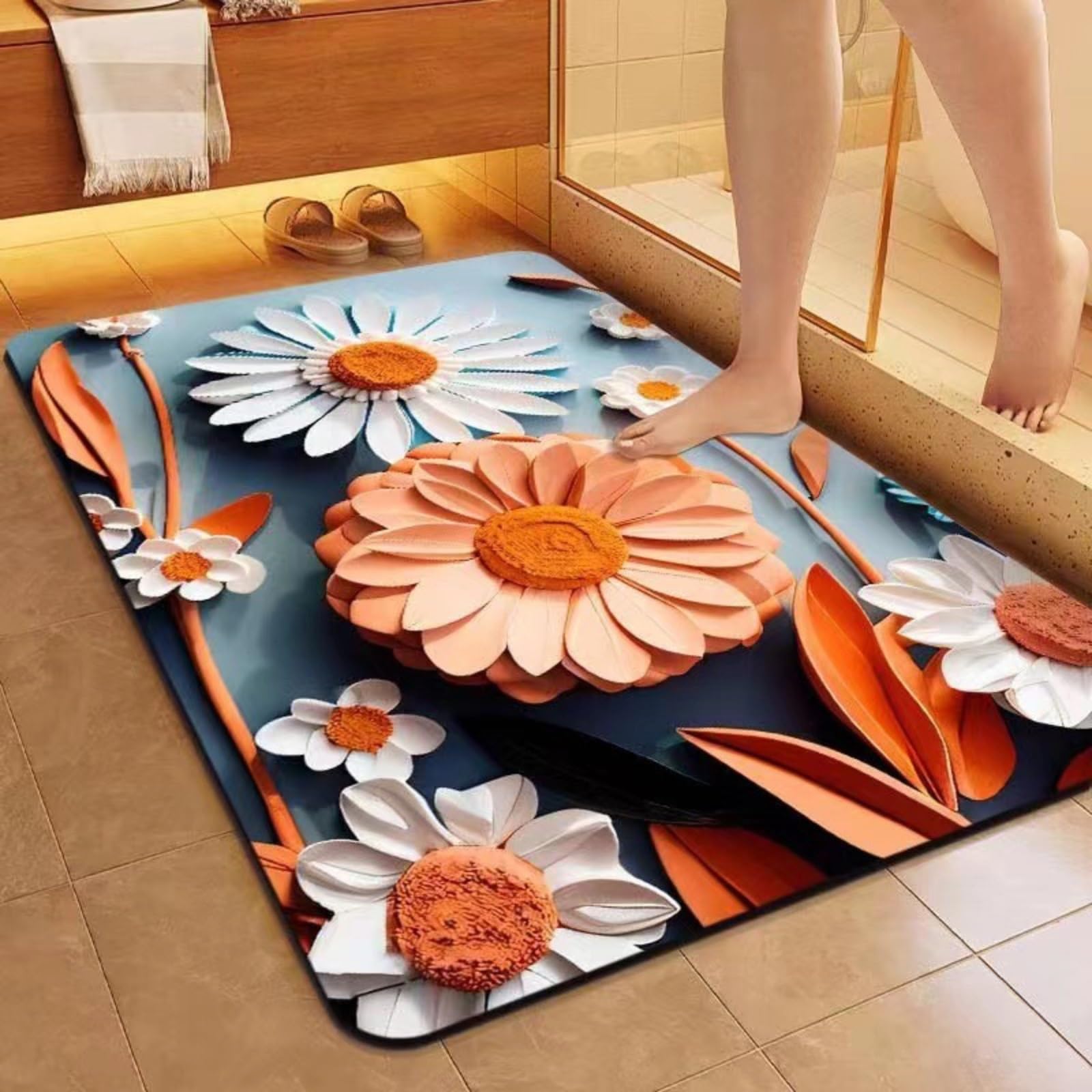 Tapis de bain en terre de diatomée fini les sols mouillés 40x60cm