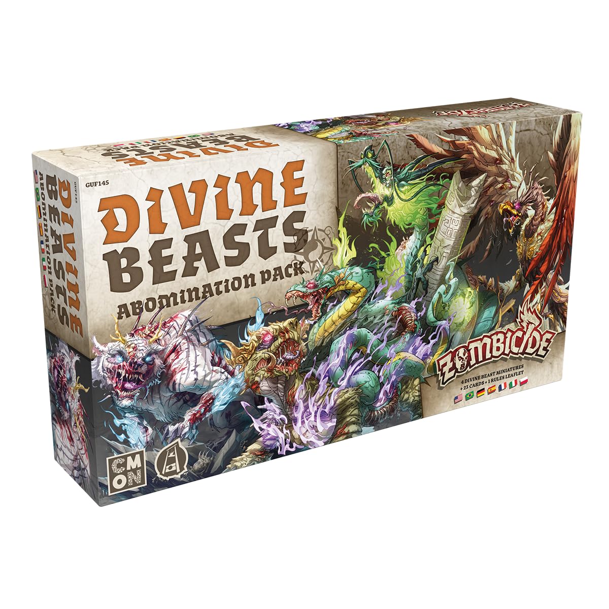CMON, Zombicide: White Death - Divine Beasts, Expansion, Connoisseur Game, Dungeon Crawler, 1-6 Players, Ages 14+, 60 Minutes, German, Multilingual
