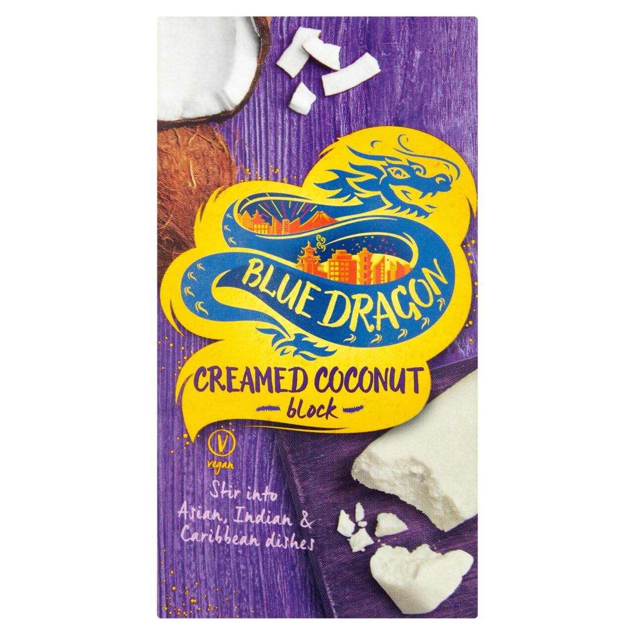 Blue Dragon Creamed Coconut Block 200g | Rich & Creamy | Stir Into Curries, Soups & Sauces | Suitable For Vegans