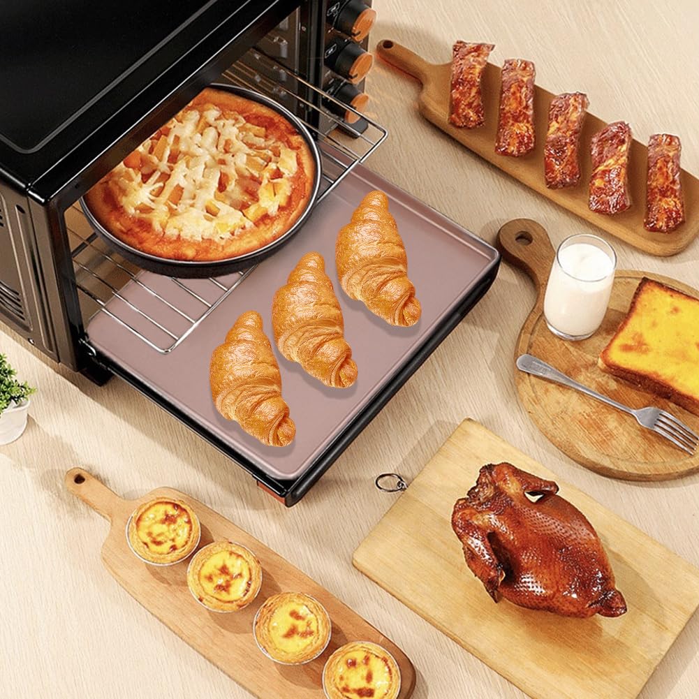 Teglia da forno rettangolare antiaderente per torte, 30,5 x 25,5 x 1,7 cm, in acciaio al carbonio oro rosa, per la casa, la cucina, il forno