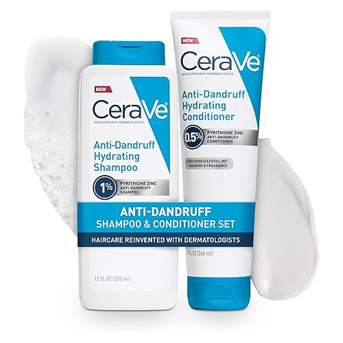 CeraVe Juego de champú y acondicionador hidratante anticaspa, piritiona y zinc, tratamiento de caspa con ceramidas, ácido hialurónico y niacinamida,