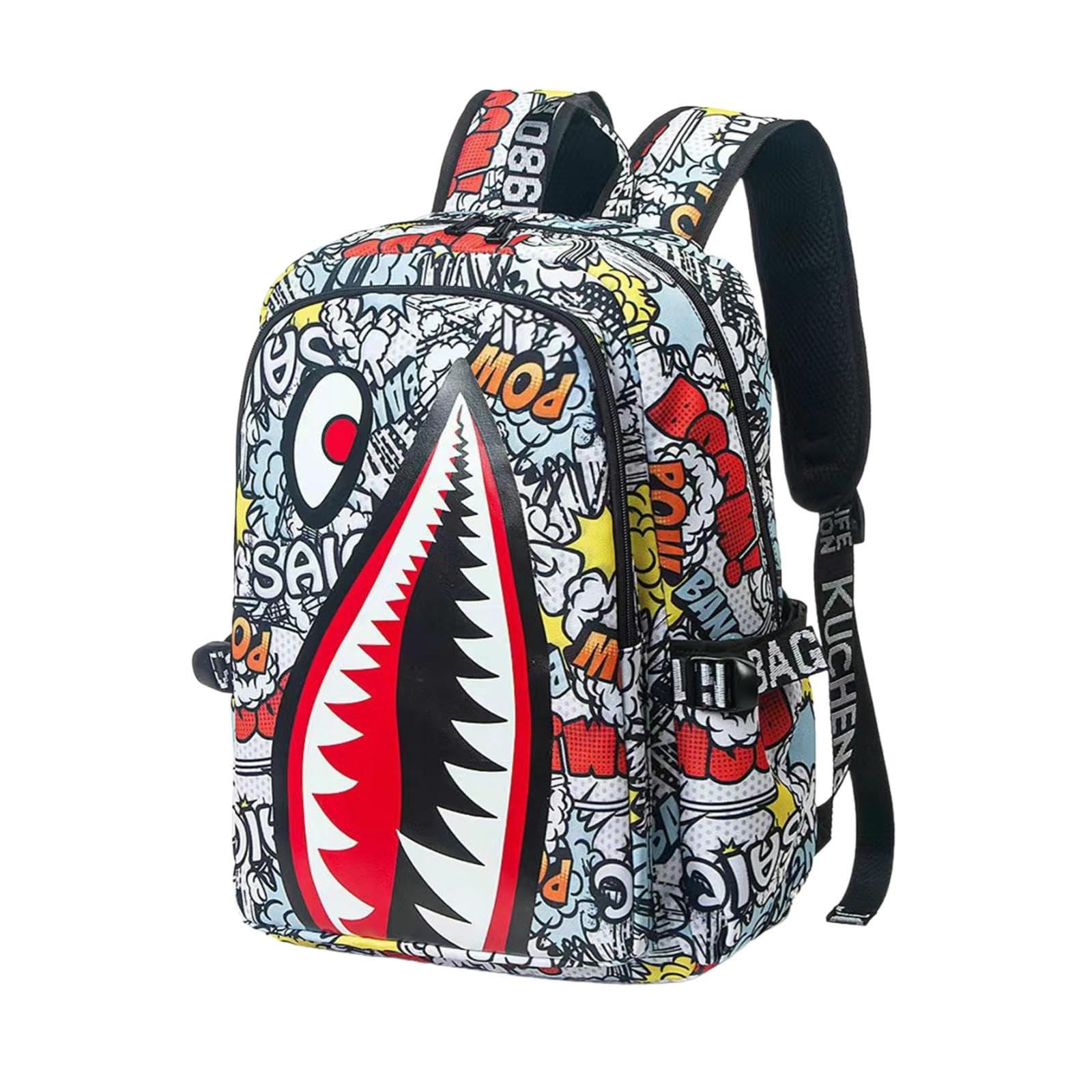 Xynm Boys 03 School Bag Children's Schoolbag Student Shark Oxford Cloth Large Capacity Lightweight Casual Backpack