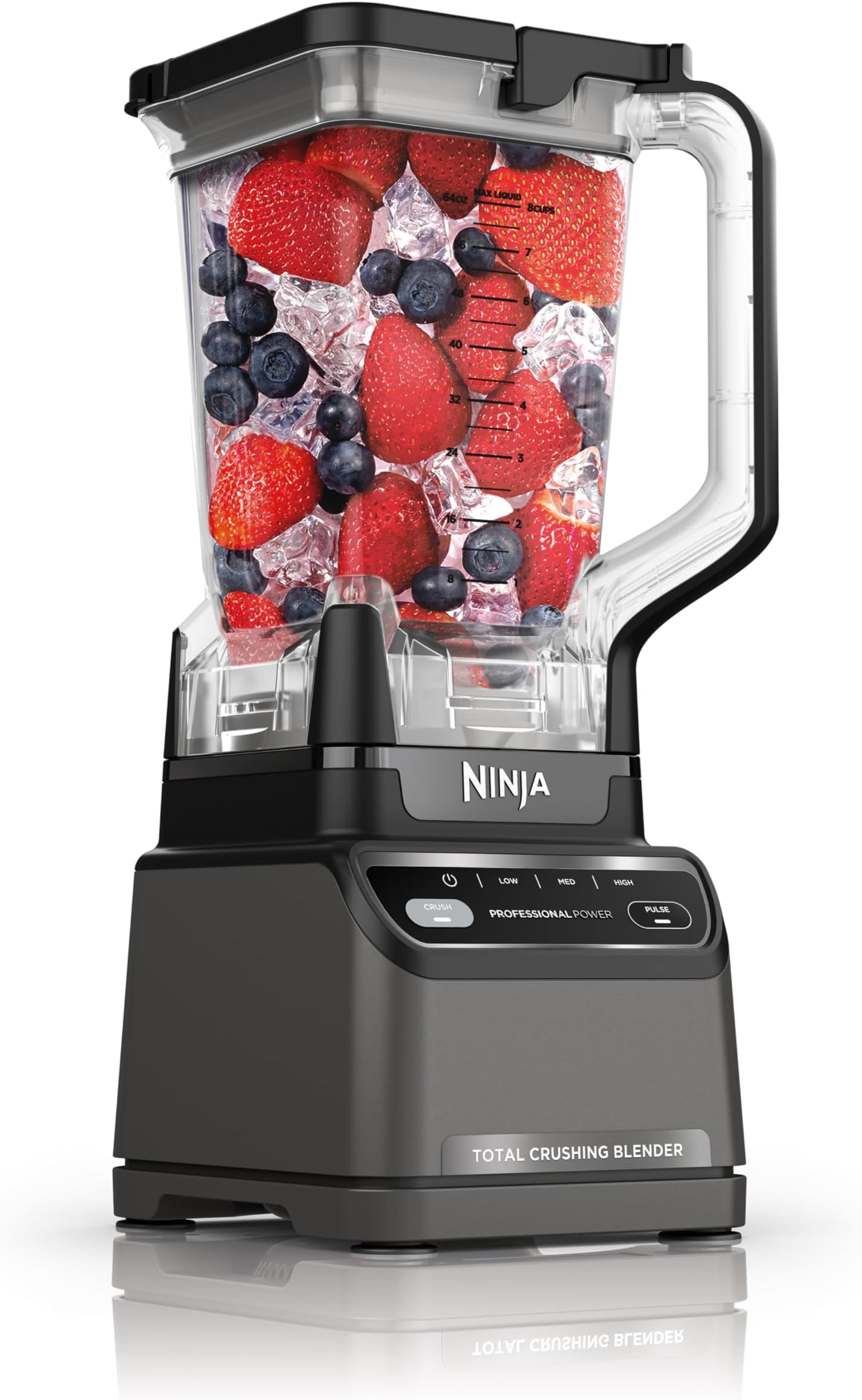 NINJA Professional Blender, 1200 Watts, Auto-iQ Program, Total Crushing Blades, 72 Oz Blender Jar, 4 Speed, Smoothies and Frozen Beverages, Black, BR201AMZ