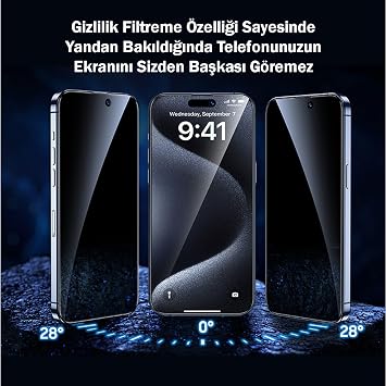 teknosepetim iPhone 15 Pro Max Ghost Glass Screen Protector Fully Coated Automatic Alignment Glass