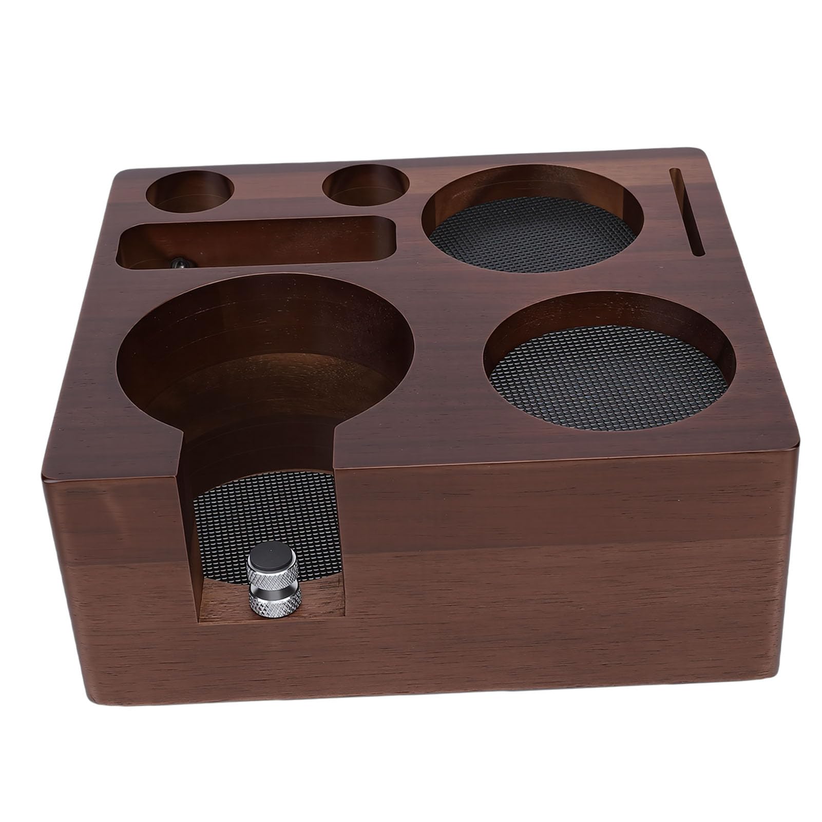 Zunate Organizador de Estación de Apisonamiento de café de Madera para Baristas Domésticos con Soporte para Portafiltros y Almacenamiento de Accesorios para Encimeras de Cocina (de madera)
