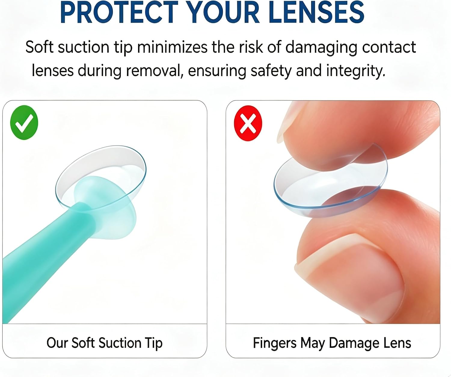 4Pcs Contact Lens Remover Tool,Silicone Plunger for Soft and Hard Lenses, Multipurpose Accessory Soft Contact Lens Helper Care Tool (Green+Blue)