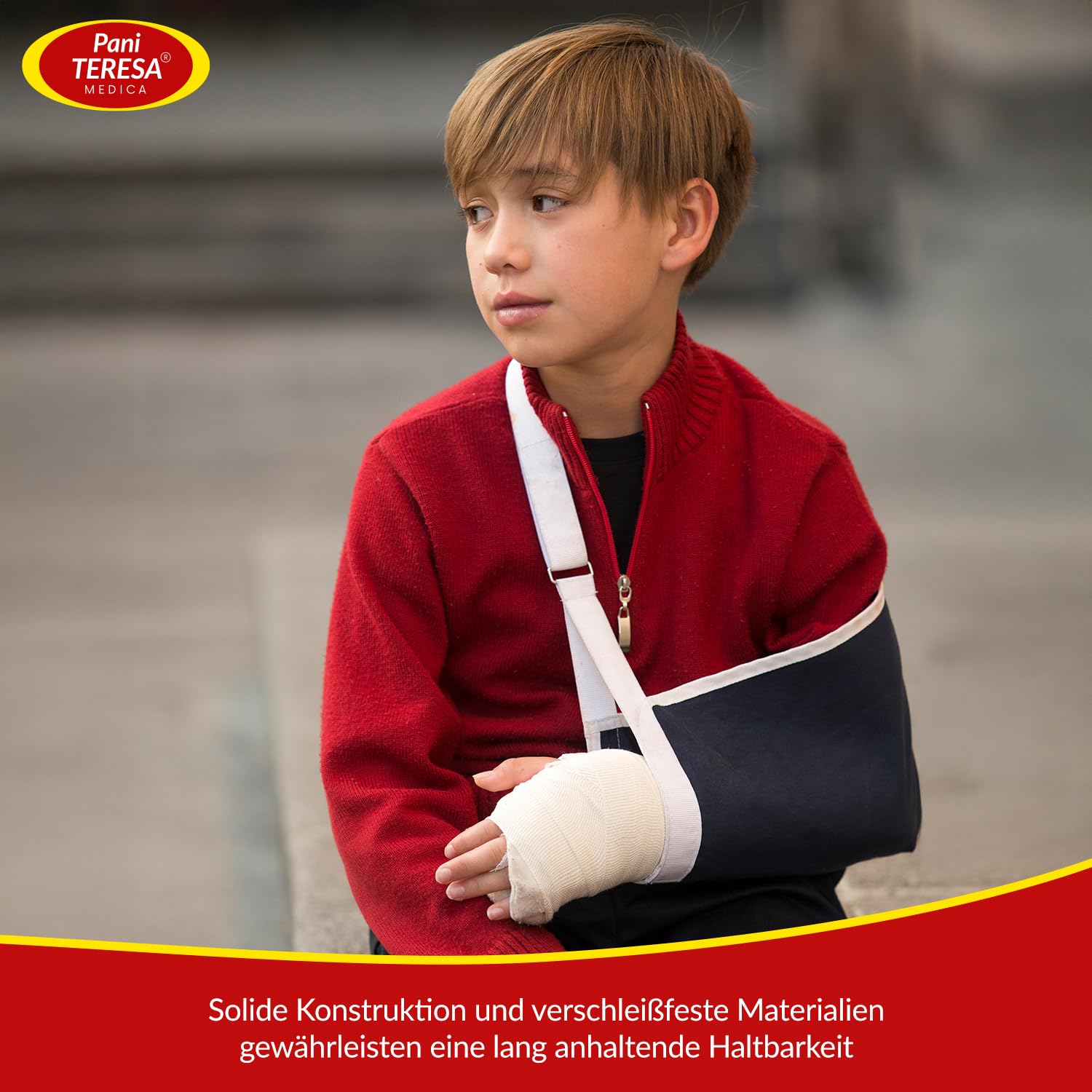 Armschlinge Medizinische Armschlaufe Schulter Für Gipsarm Universell Einstellbar Recht Links Kinder Gebrochener Arm Behandlung Schmerzlinderung Schulterschlinge XXS Dunkelblau