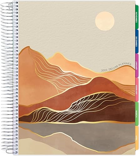 Global Printed Products, Agenda de lujo 14 meses (noviembre de 2023 a diciembre de 2024) 8.5 x 11 pulgadas con pestañas de página, marcador,