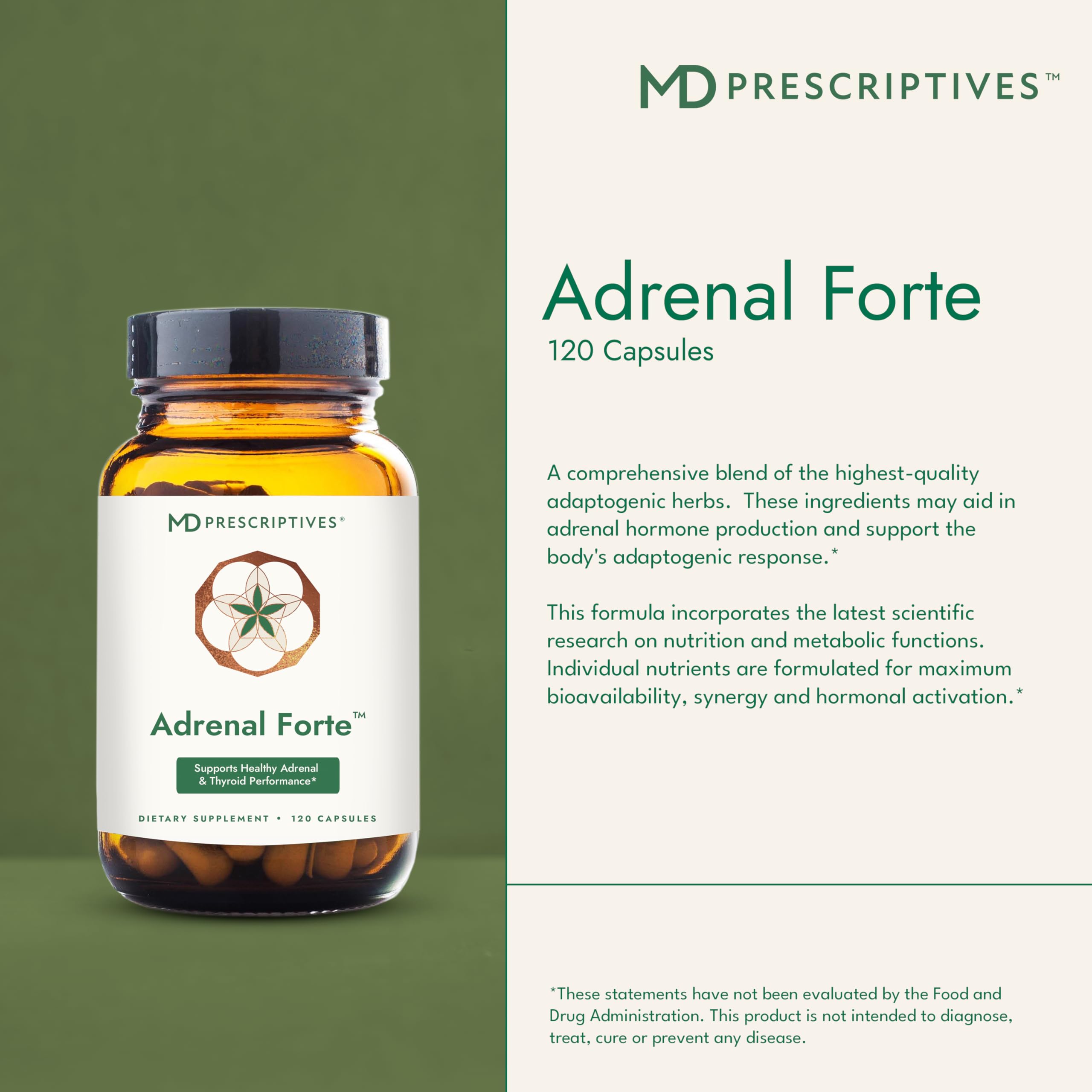 MD Prescriptives - Adrenal Forte - Adrenal Support Supplement* with Ashwagandha & Rhodiola - 120 Capsules — Amazon image 4