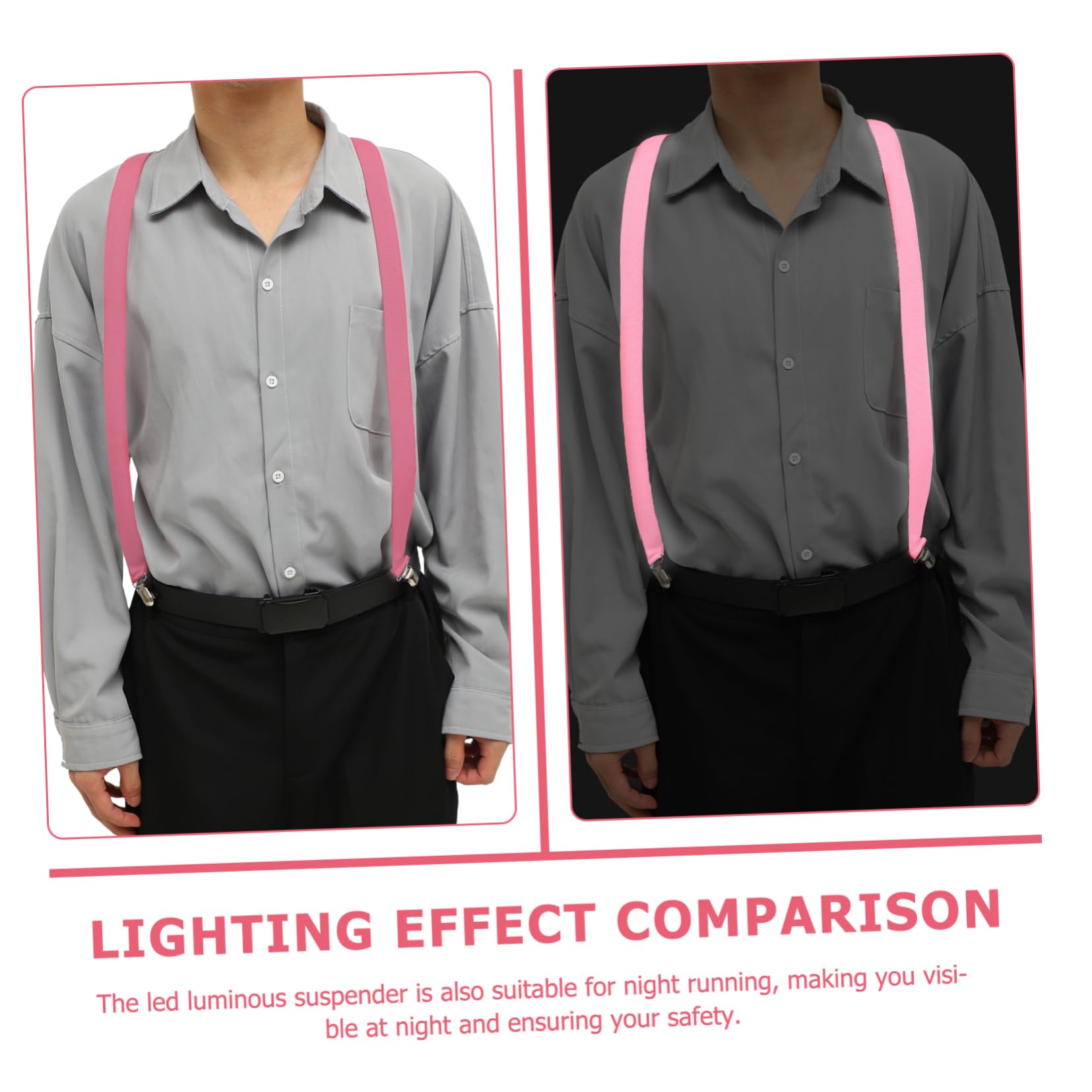 VALICLUD 4 Pièces Lumineux Sangle Pantalon Pour Femmes Jeans LED Jarretelle Lueur Bretelles Pantalon Bretelles Hommes Hommes S Sangles Pour Lumineux e