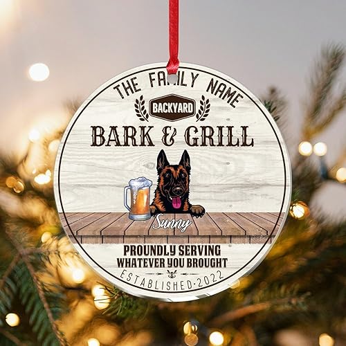 Vista 129 de SILYHEART Presa Canario Christmas Acrylic Ornament Dogs Welcome Ceramic Christmas Keepsake Family Dog Name Funny Christmas Memorial Gifts for Mom