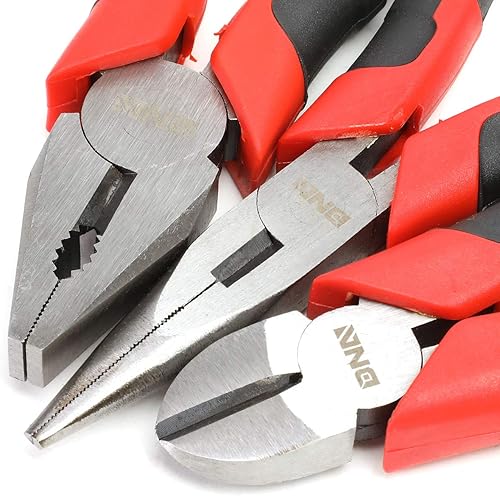 Miniatura 8 de DNA Motoring TOOLS-00058 - Juego de alicates de 2 piezas, herramientas manuales de 6-12 pulgadas con mandíbulas duraderas, dientes fresados, junta