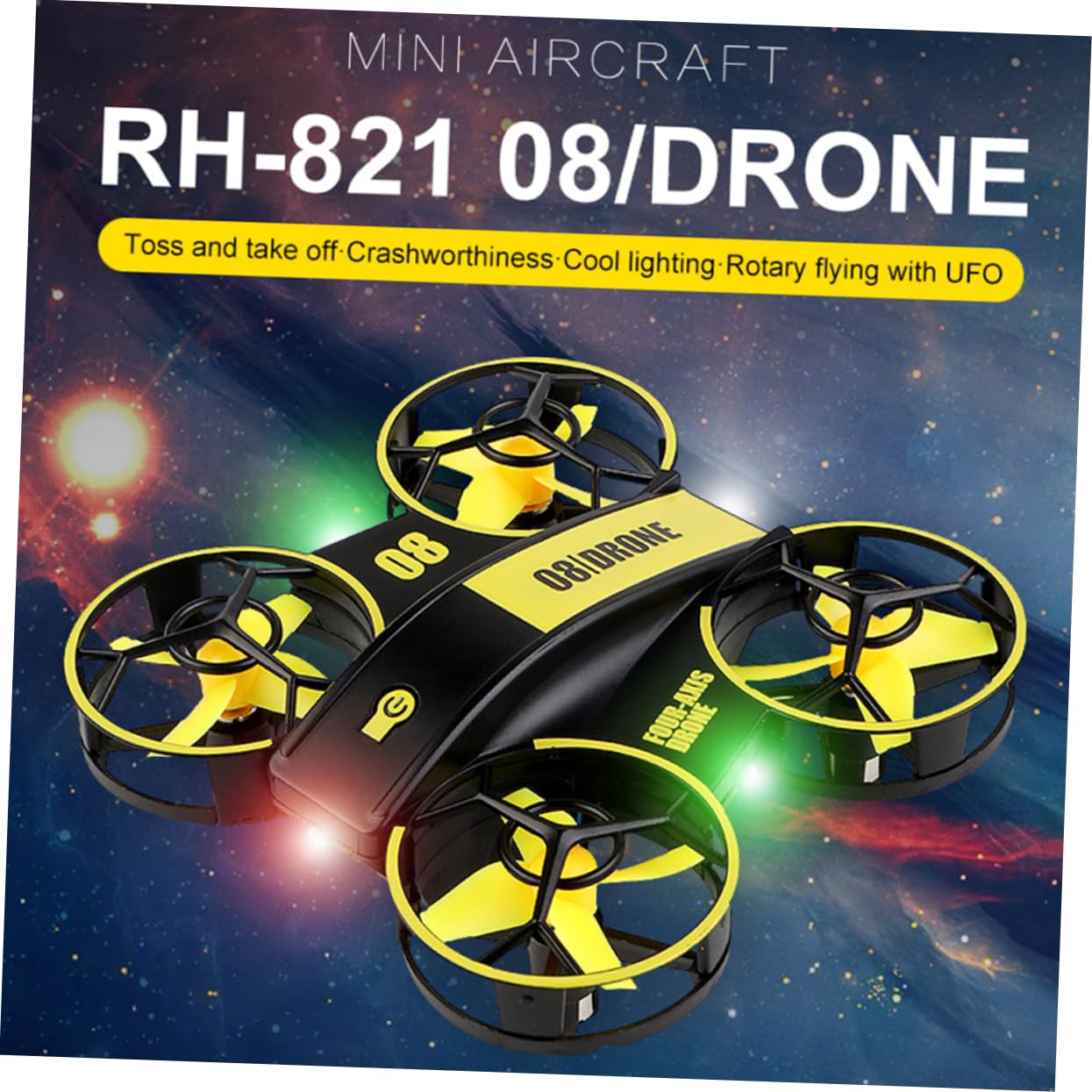 Juguetes de Aviones de Control Remoto Mini Cuadricóptero Rc LED Dron Rc Portátil Luces para Despegue y Aterrizaje Fácil Interiores