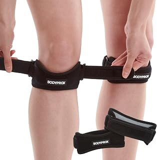 BODYPROX Patella Tendon Knee Strap 2-Pack: Pain Relief Brace for Jumpers Knee, Tendonitis, Running, Basketball, Soccer & Squats