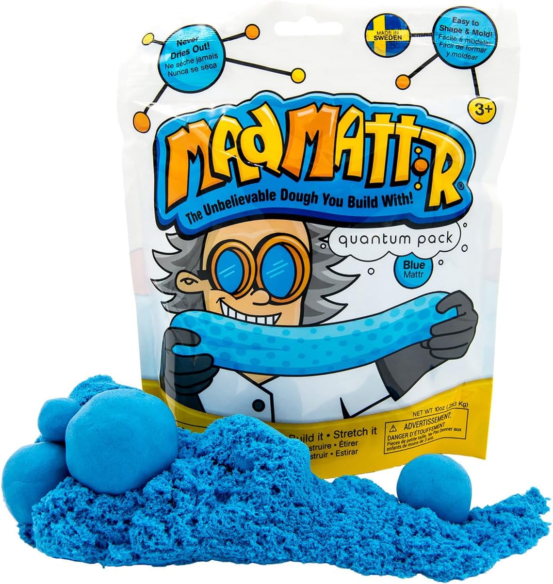 MAD MATTR Super-Soft Modelling Dough Compound that Never Dries Out by Relevant Play, 10 Ounces, Blue