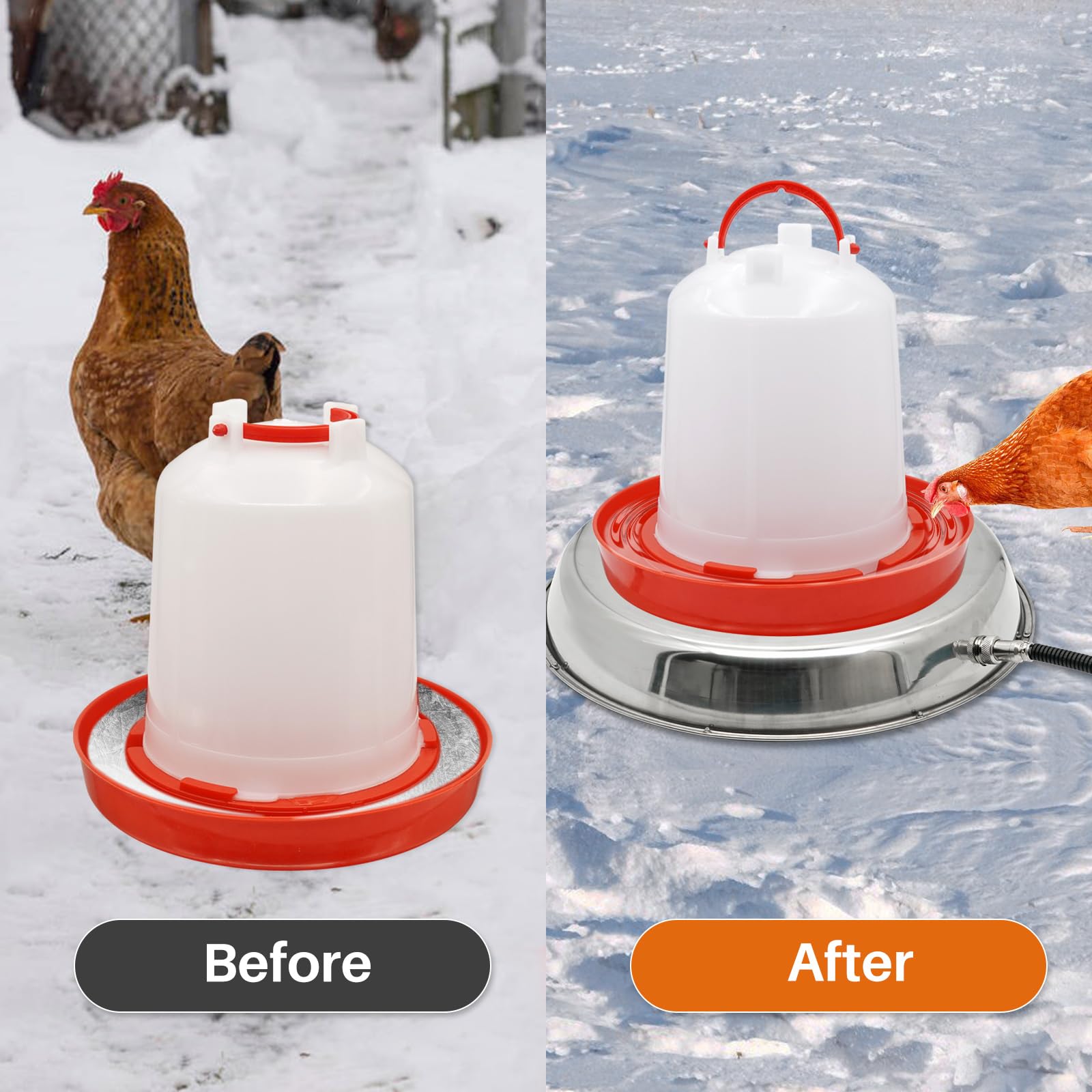 30cm Heizplatte für Geflügeltränke 55W Metal Hühnertränke Beheizte Basis Tränkenwärmer Geflügel mit Digital Temperturregler und Timer für Hühnerstall Farm (30cm)