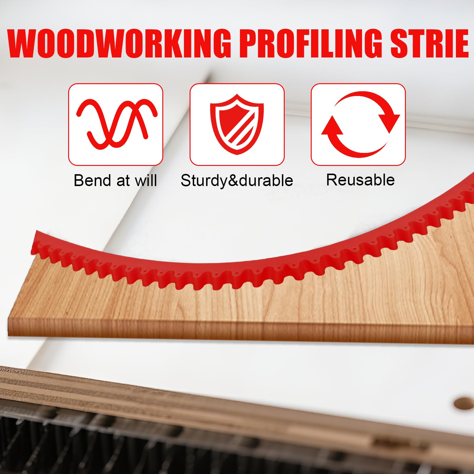 Sagoma per Fresatura Curva 2 m, Righello Curvo Flessibile per Lavorazione Legno