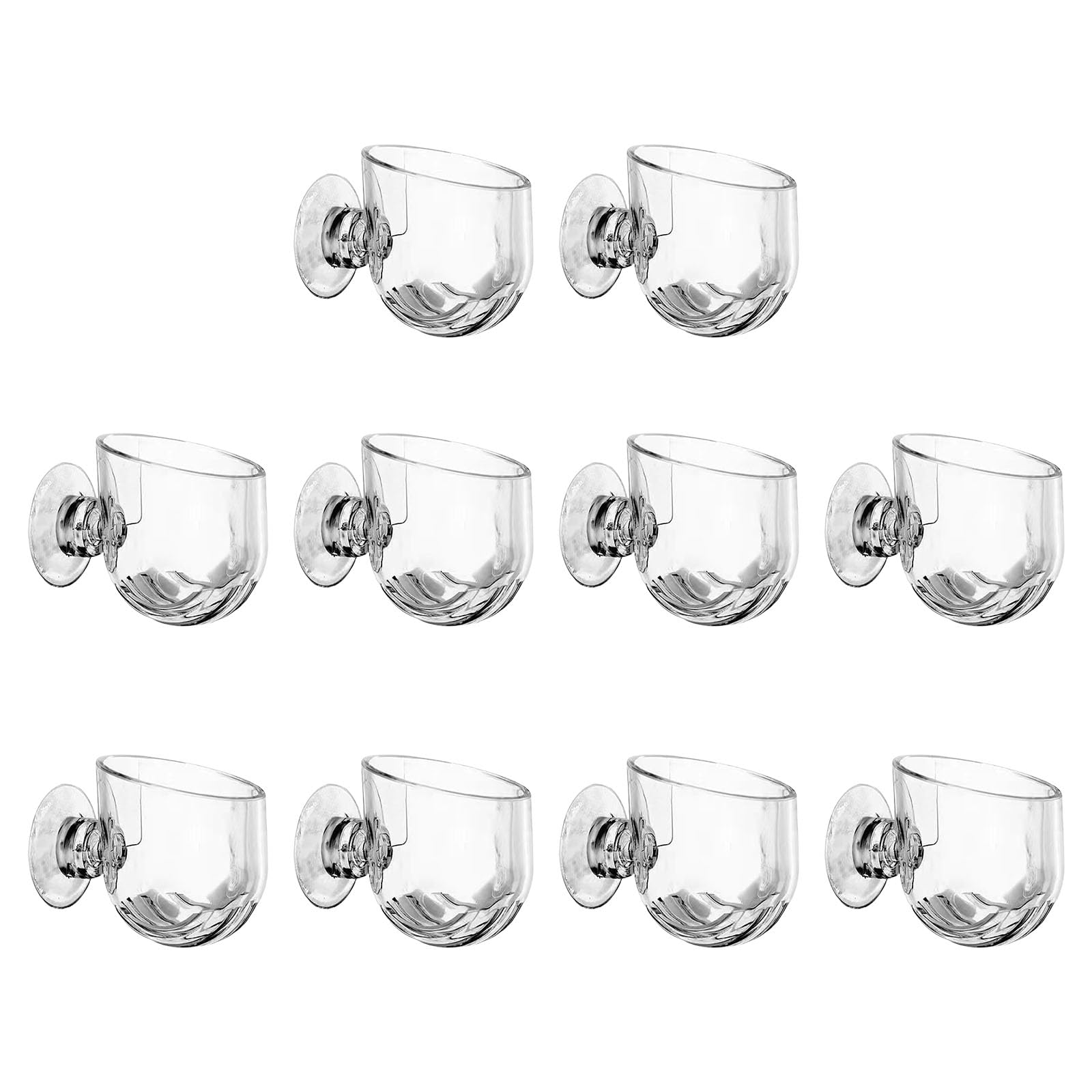 HENYGEN 10pcs Acrylic Aquariums Feeding Bowl Suction Cup Plant Holders Fishtanks Accessory for Shrimp and Shrimp Food Container