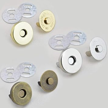 MYUBWTF 20 Set Magnetic Button Clasp Snaps, 3/4 Purse Magnetic Bag Fastener Clasp, Magnetic Button Replacement Kit for Sewing, Craft, Purses, Bags, Clothes, Leather (Antique Brass)
