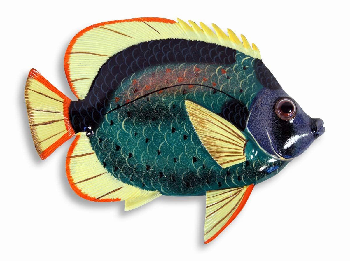Handpainted L-A Tropical Fish Replica Wall Mount Decor Plaque 6 Set Of 6 product thumbnail 5