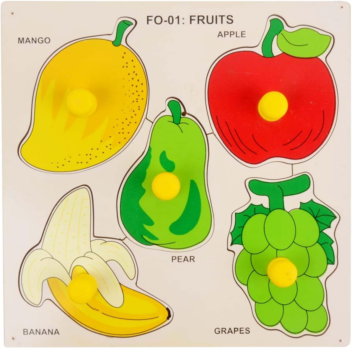 Little Genius Fruits with Big Knob, Multi Color (Small)