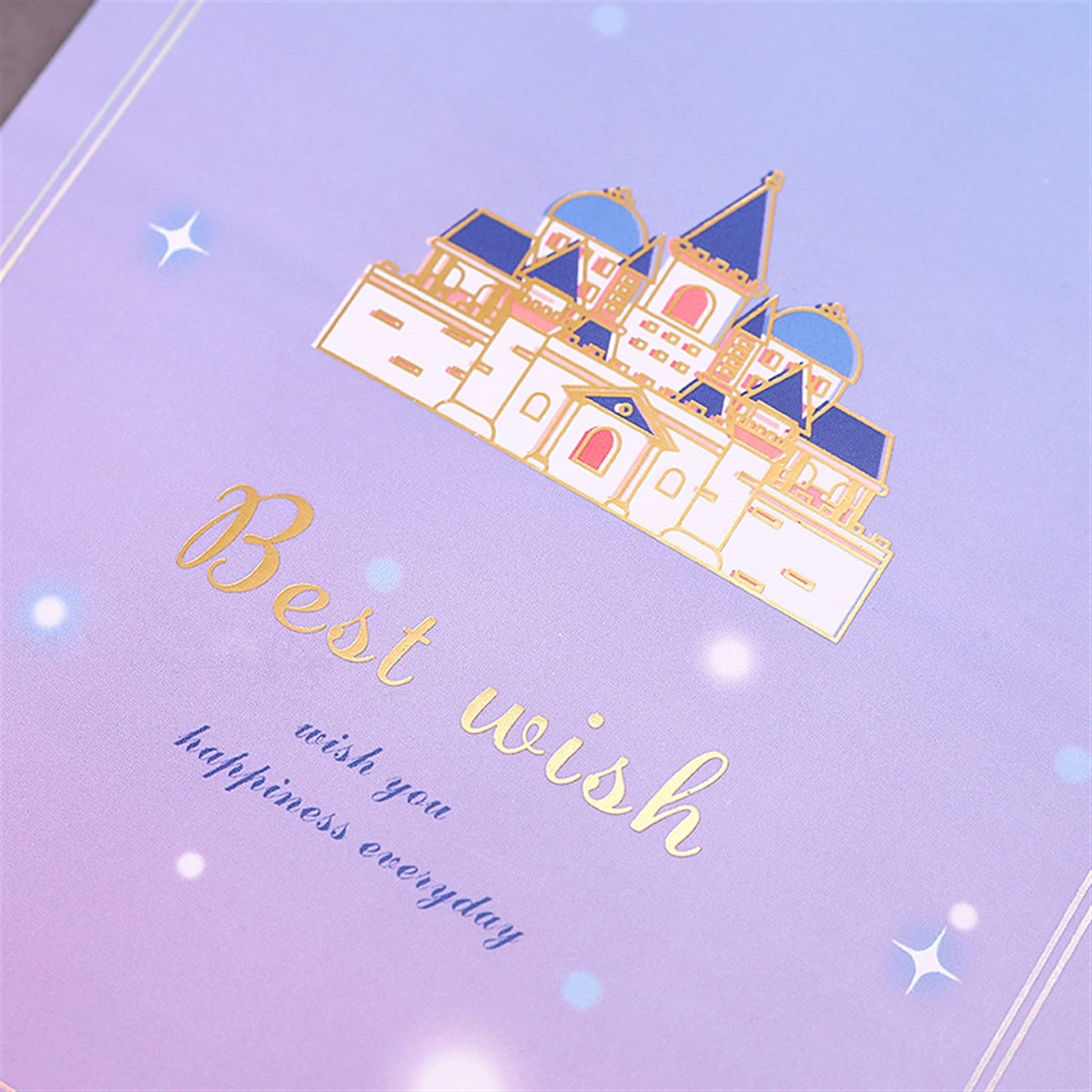 Grußkarte Geburtstagskarten 3d handgefertigte hohle Schnitzerei PVC Traum Kristall Castle Pop Up Papier Grußkarten Best Wunsch Postkarte Kinder Geburtstagsfeiergeschenk Geburtstagskarte