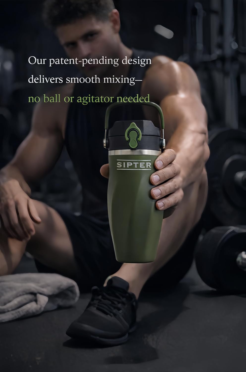 Best Shaker Bottle for Protein Mixes – Double Wall Stainless Steel, For Shakes, Water, Smoothies, Cocktails Leak-Proof, 26oz, Copper-Insulated Blender Cup, BPA-Free No Mixing Tools (iron sage) - Image 2