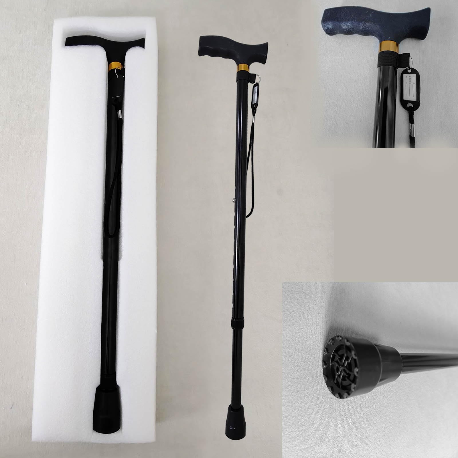 Bastones ajustables macho y hembra, ligero, mango de plástico, adecuado para todos