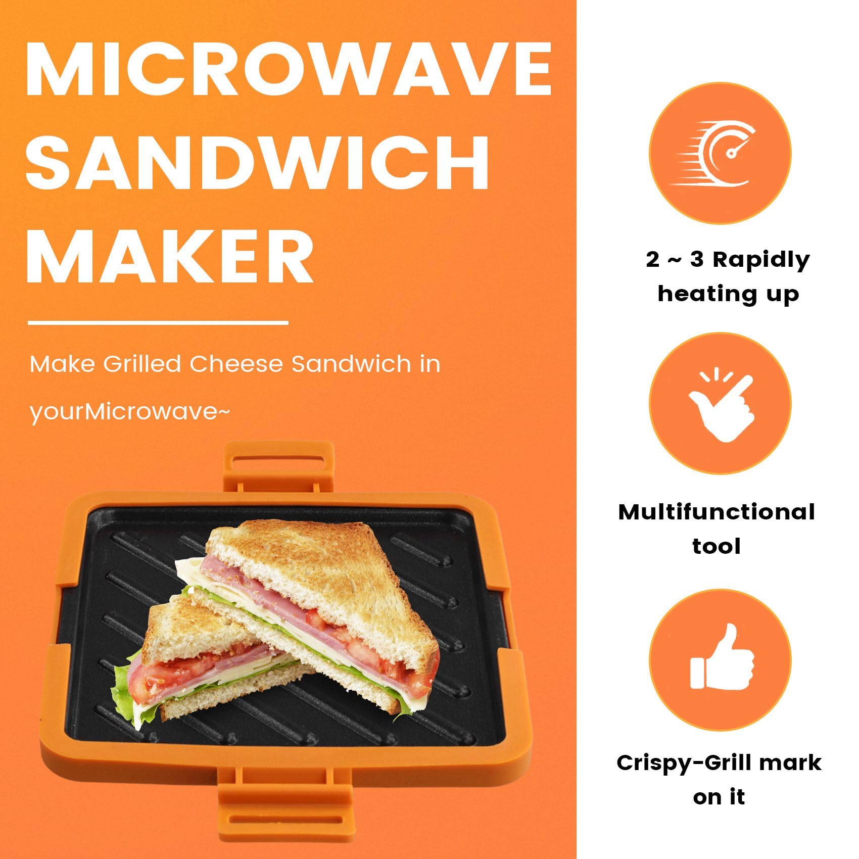 2X Mikrofalowe Urządzenie do Tostów,Mikrofalowe Urządzenie do Robienia Tostów,Urządzenie do Grillowania Sera Micro-Munchy,Mikrofalowe Urządzenie do Robienia Kanapek