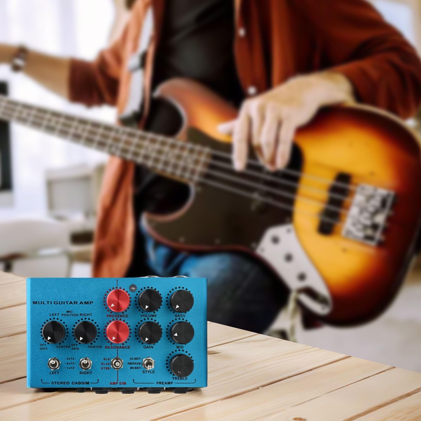 Moskyaudio - Pedal de efecto de amplificador de guitarra multifuncional con simulación de gabinete y caja de tres bucles para configuración flexible de cadena de señal, dispositivo de carcasa metálica