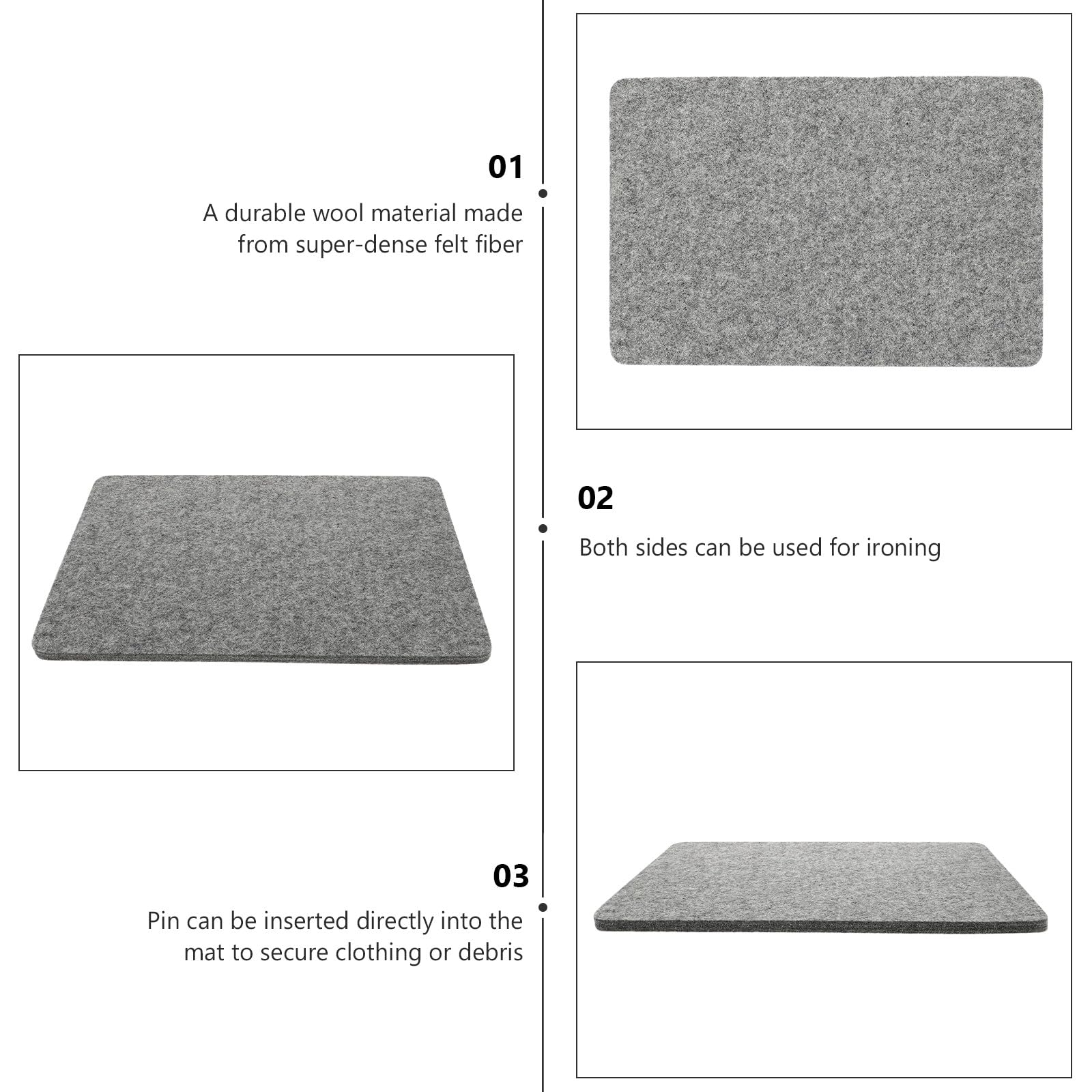 DOITOOL Alfombrilla Planchado Fieltro Absorbente de Humedad para Manualidades y Ropa Delicada Base Antideslizante