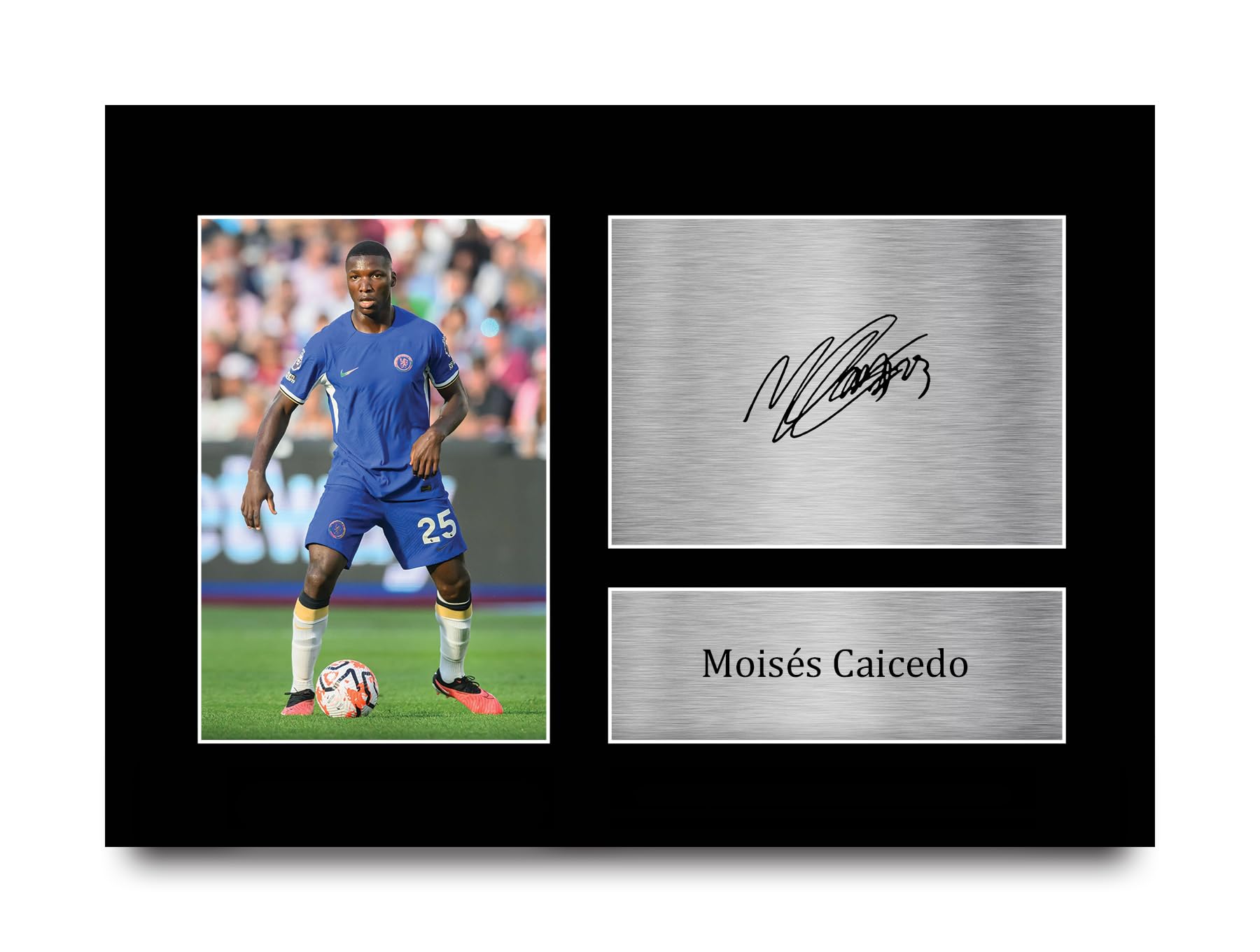 HWC Trading A4 Moises Caicedo Chelsea Gifts Printed Signed Autograph Picture for Football Fans and Supporters - A4