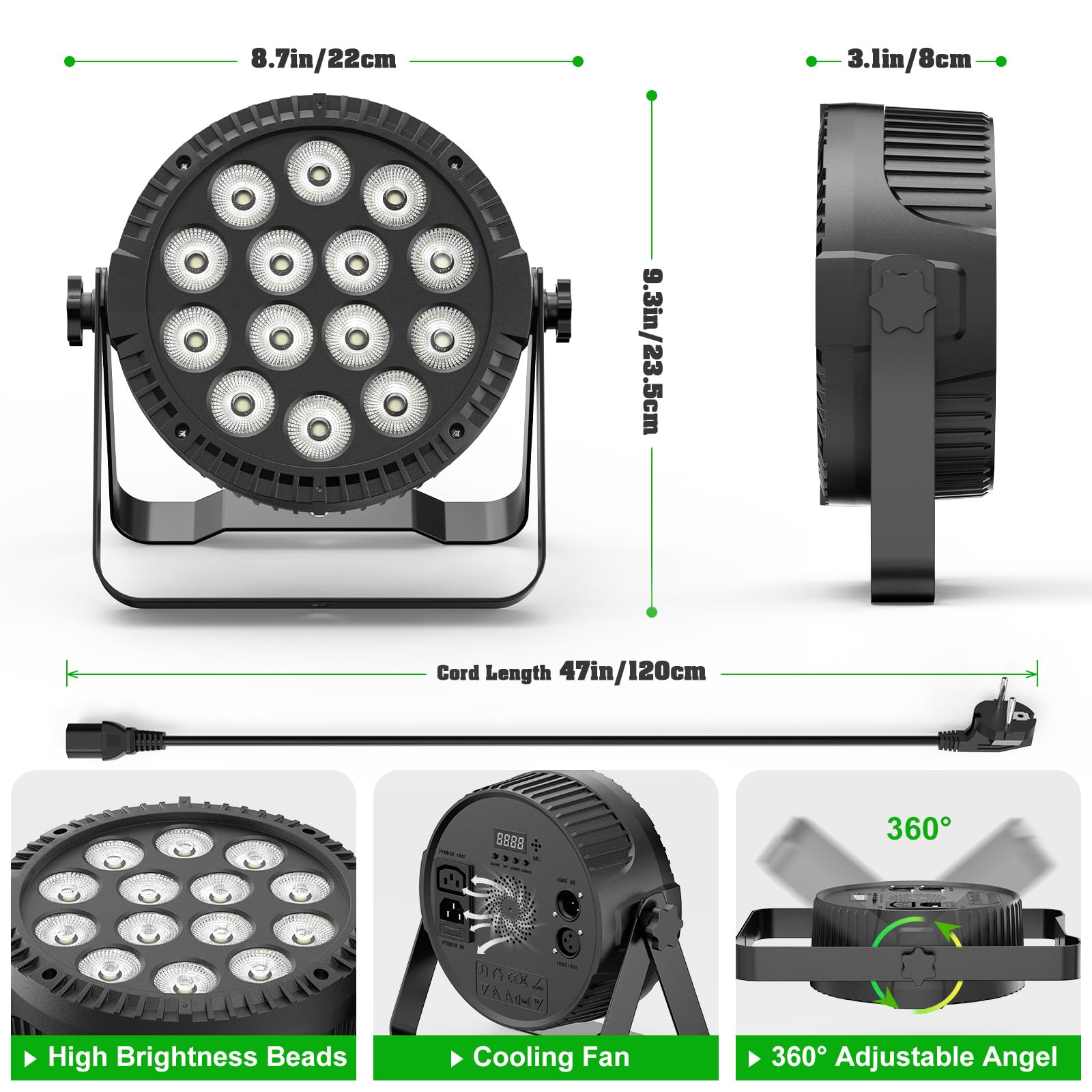 HOLDLAMP 84W LED Par Strahler 14 led Bühnenlicht Partylicht 4-in-1 RGBW DMX512 Par Licht Beleuchtung mit Fernbedienung Discolicht für Stage DJ Party Show Bar Halloween Weihnachten (2 Stück)