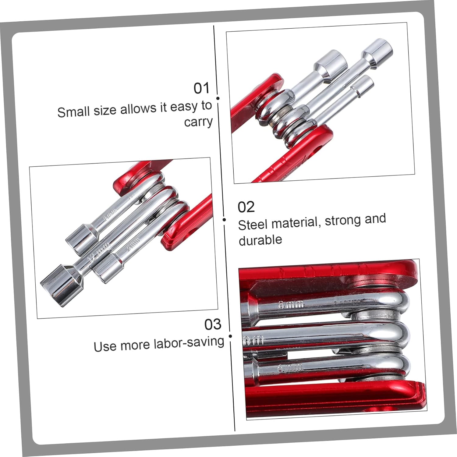 VANZACK Multi-function Bike Repair Tool Set Chrome Vanadium Socket Wrench Kit Bike Tire Socket
