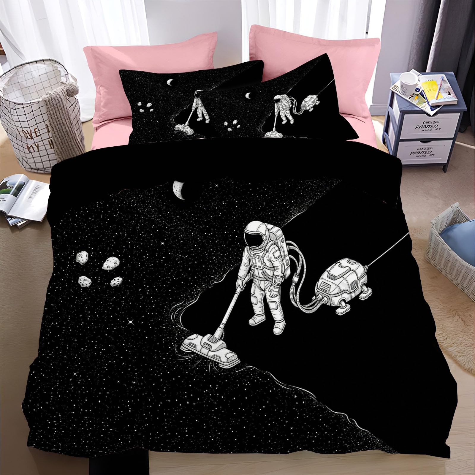 Parure couette avec fermetures éclair 200x200 à motif réversible