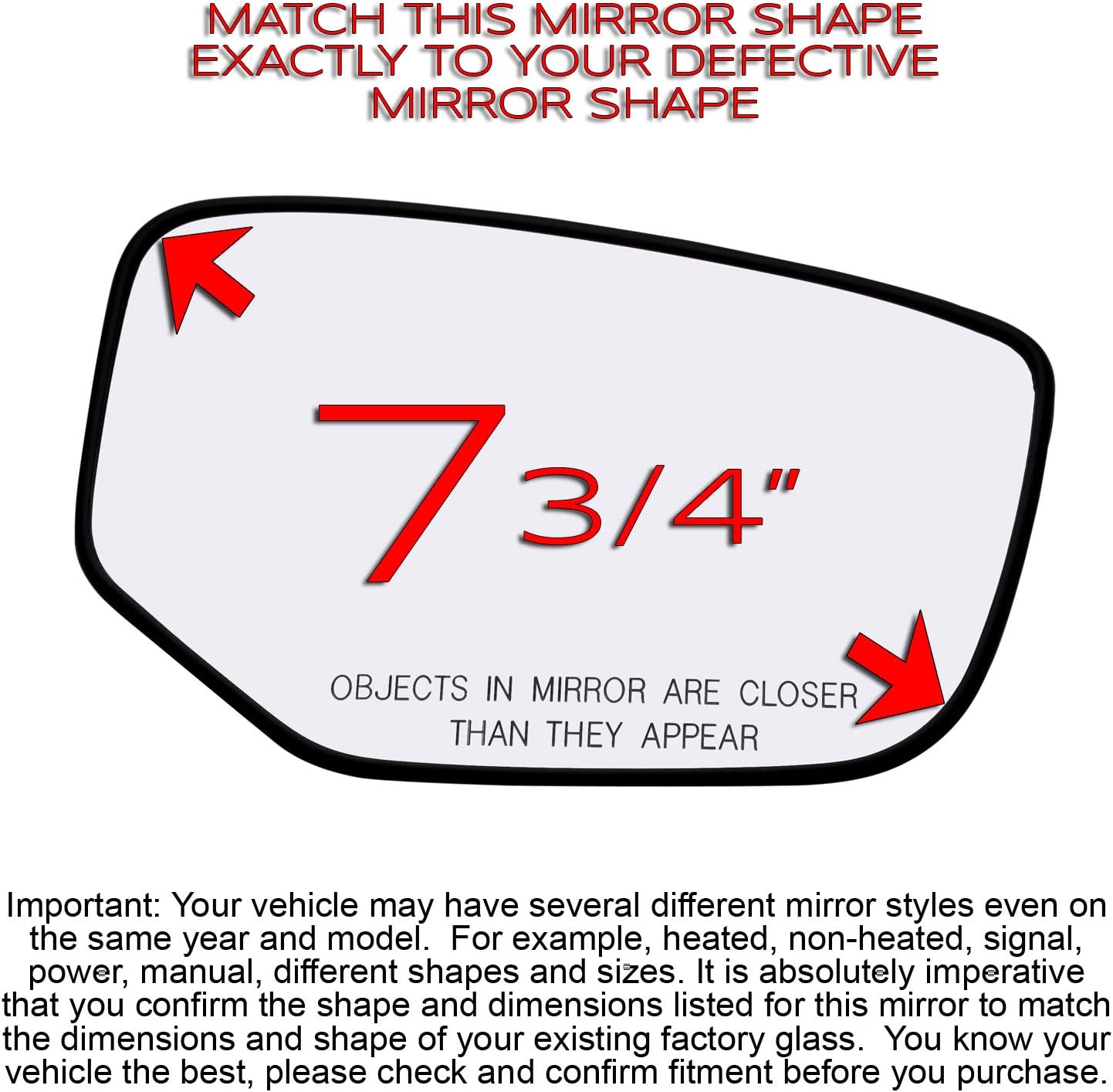 Passenger Side Mirror Assembly Replacement For 2008 2009 2010 2011 2012 Honda Accord Sedan Exterior Auto Glass Right Door Rear View Mirrors HO1325110 76203TA0A01 HO09GR