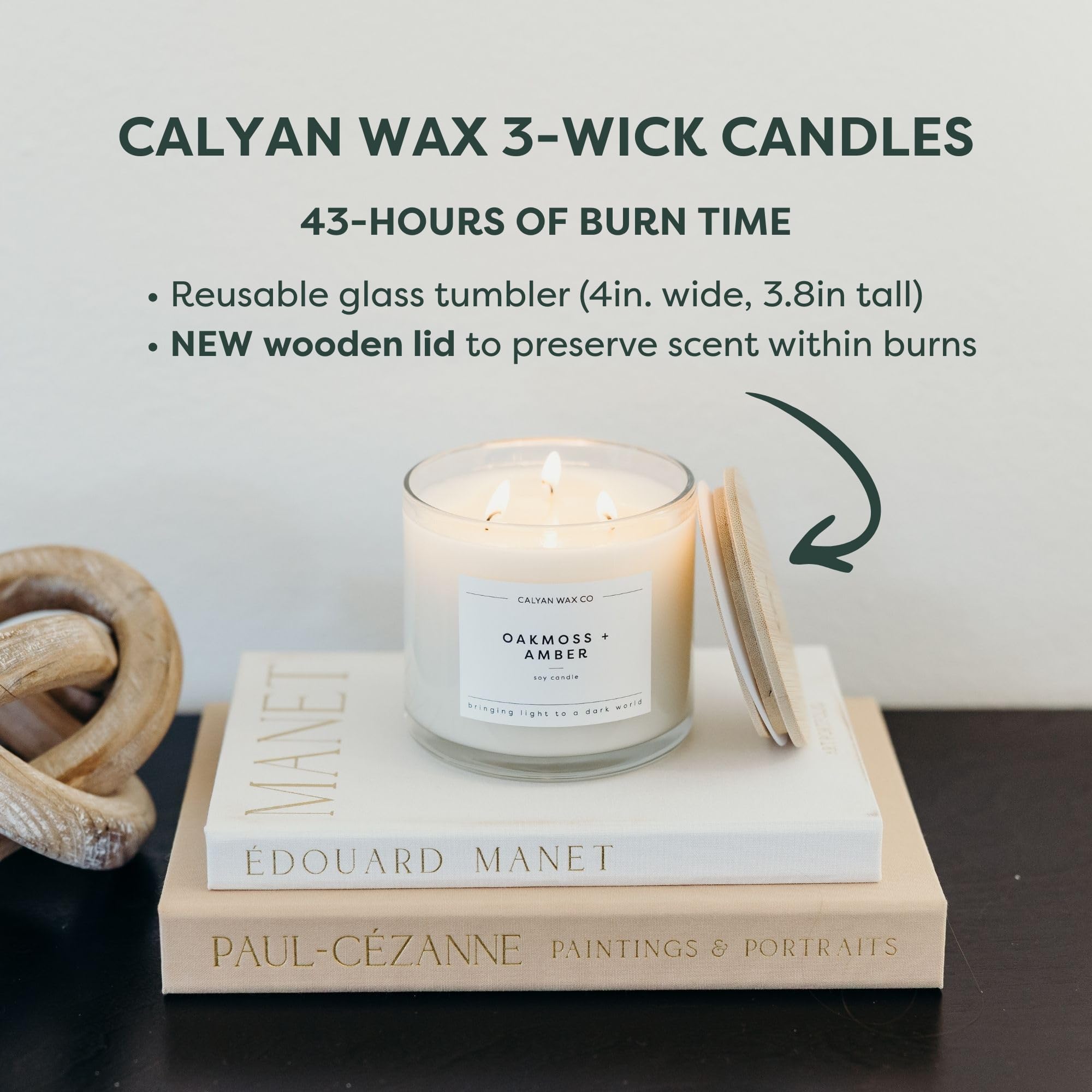 Amazon.com: Calyan Wax Co. Vetiver & Tonka 3 Wick Scented Candle
