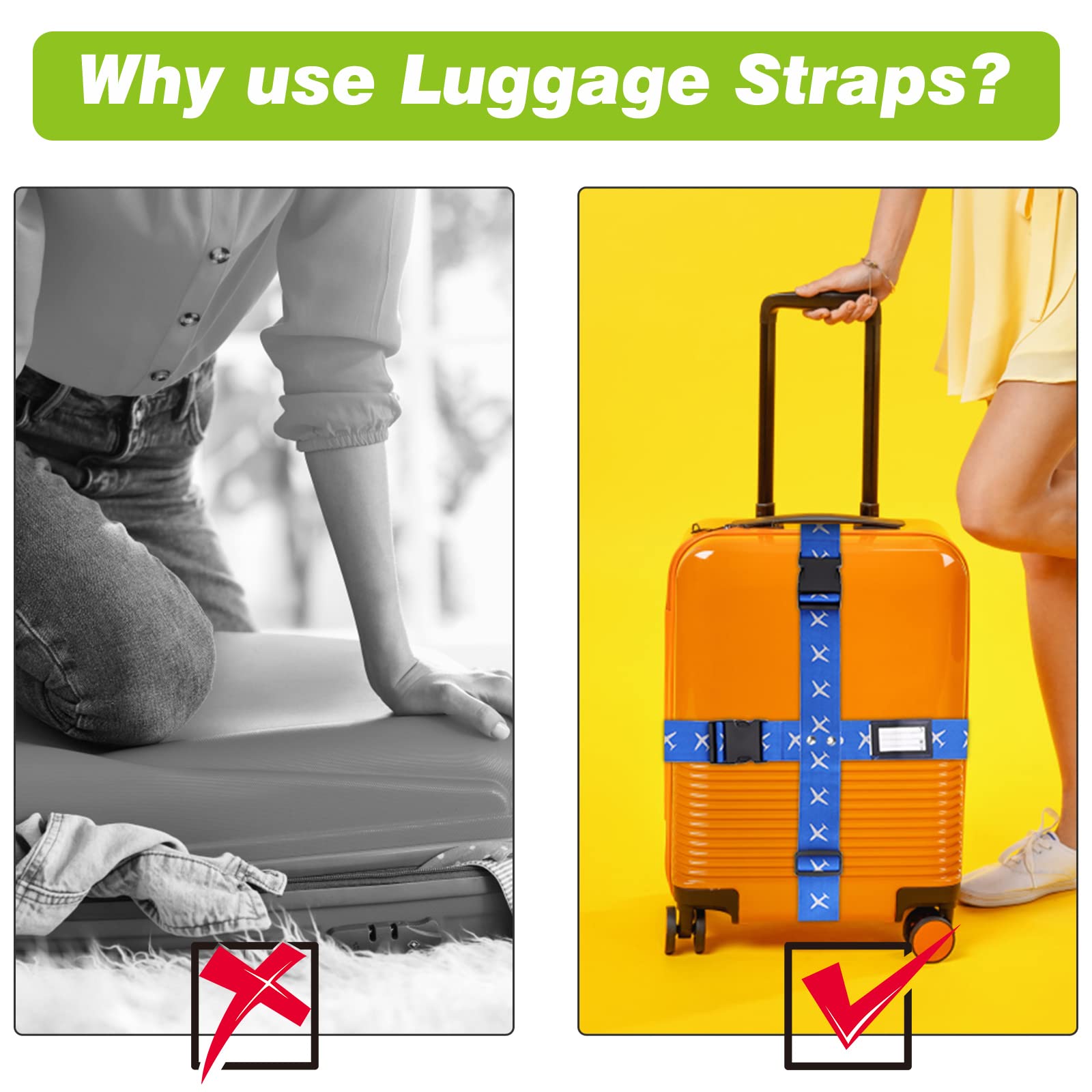 Cinghia Per Bagagli Telescopica Elastica Parti Della Borsa Da - Foto 6