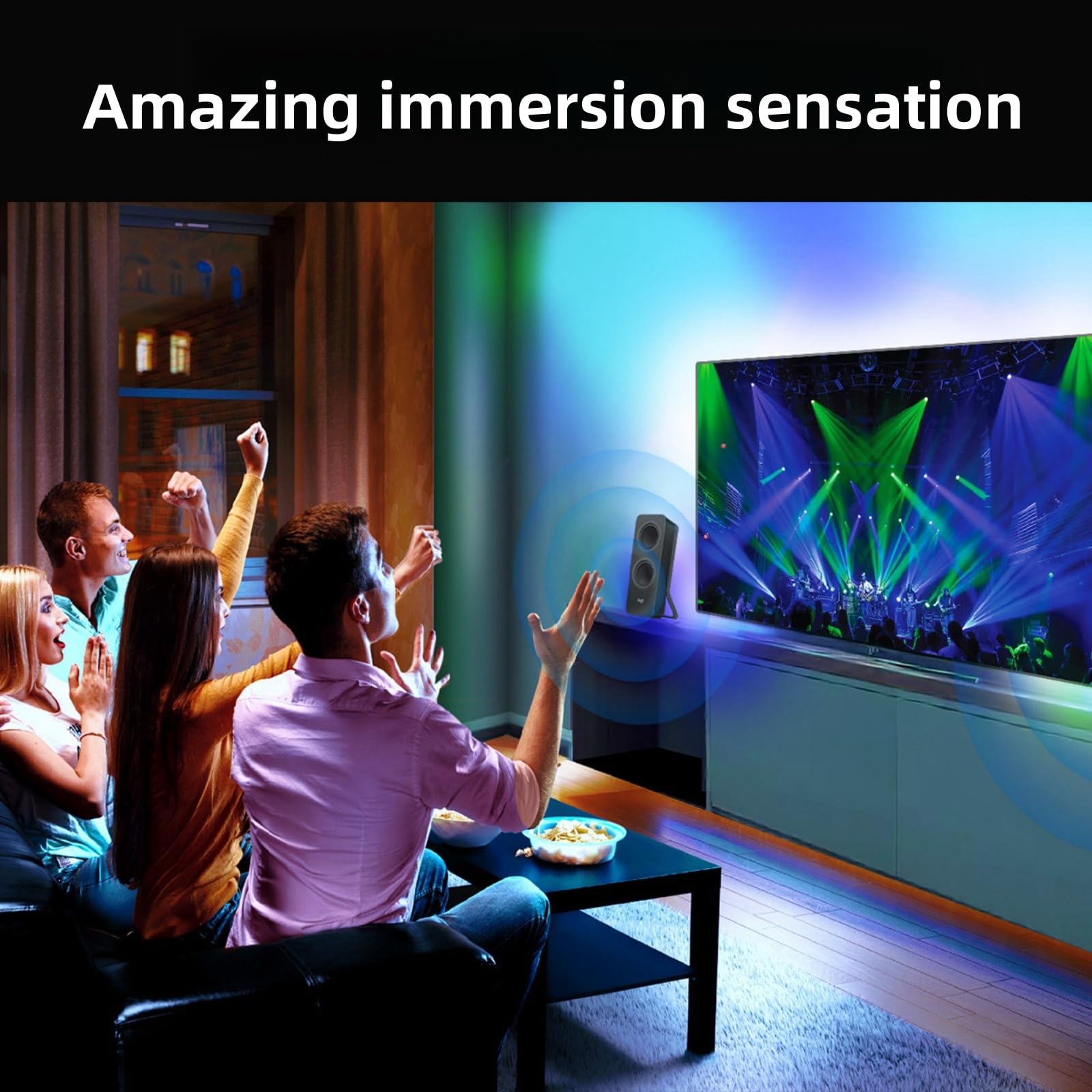 TV retroiluminacion Sincronizada con Pantalla Juego TV con Pantalla Luces Fantasma Sonido y luz Ambiente sincronizado Luces de captacion Tira led Tira de Luces para TV Fondo Luces de Marcha