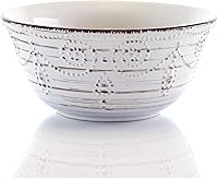 Vista 4 de Elama Rustic Birch 16 Piece Embossed Scalloped Stoneware Round Dinnerware Set in White with Brown Accents